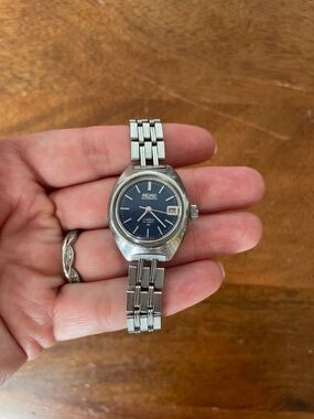Vintage Seiko Ladies High Beat Automatic Watch Blue Dial Japan Running